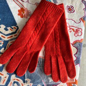 100% cashmere gloves "red -orange"